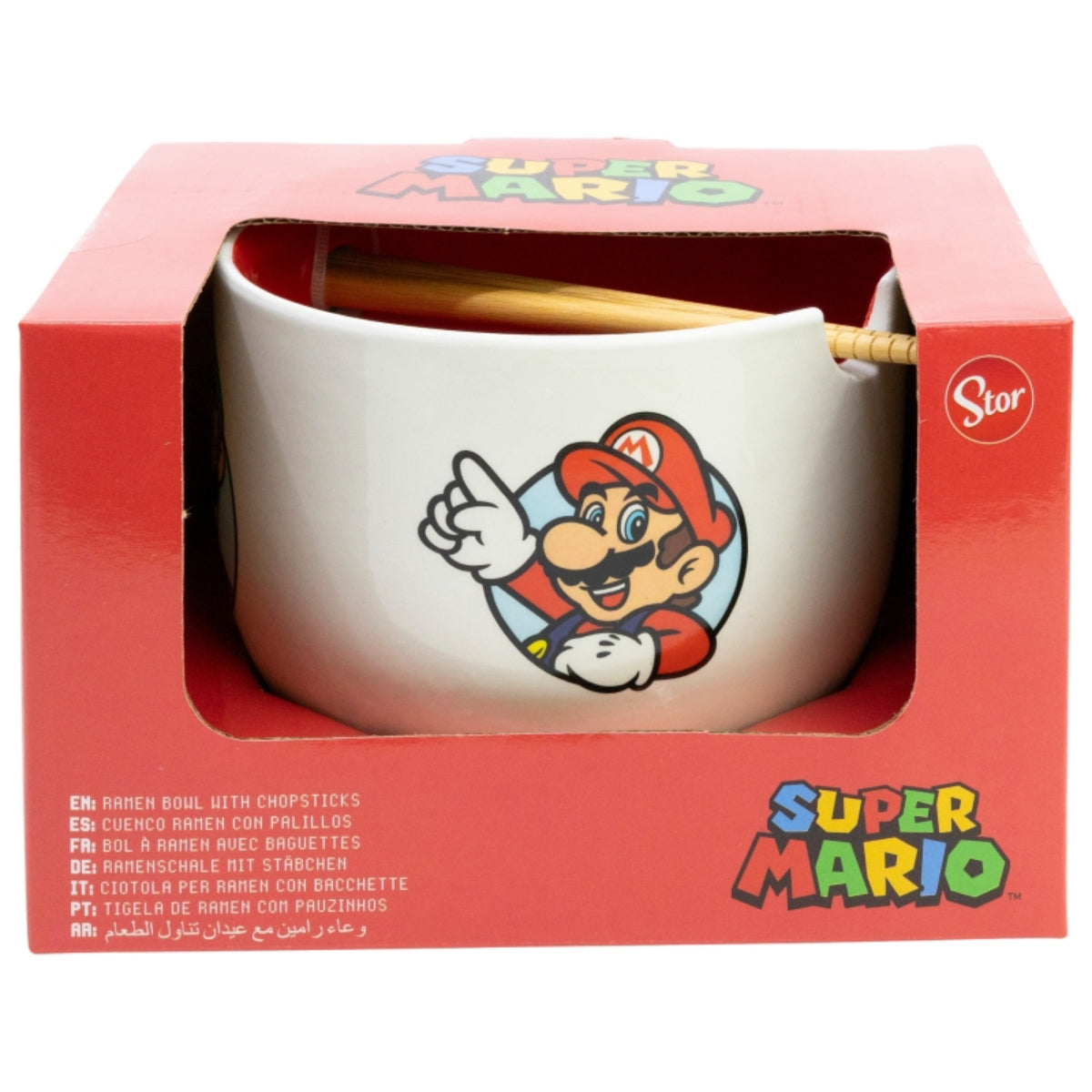 Super Mario Keramik Ramen Bowl mit Stäbchen Set in Geschenkverpackung