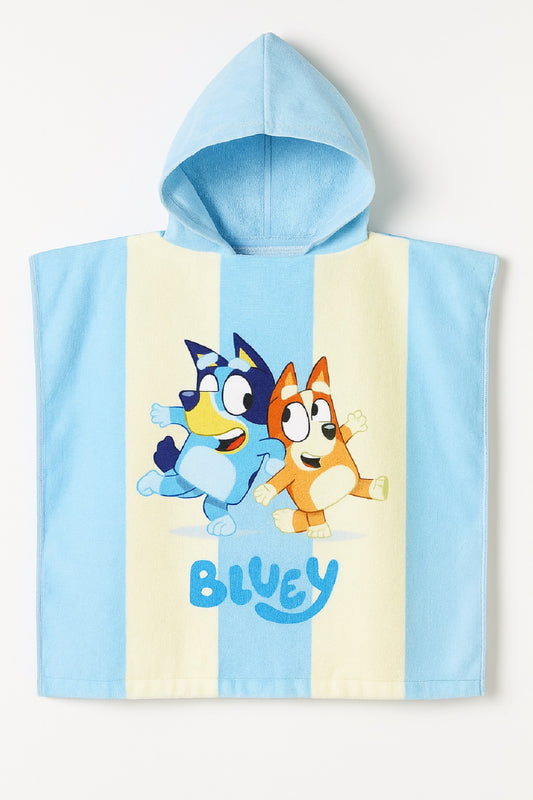 Bluey Kinder Kapuzenponcho Strandbad Duschtuch 100x50cm