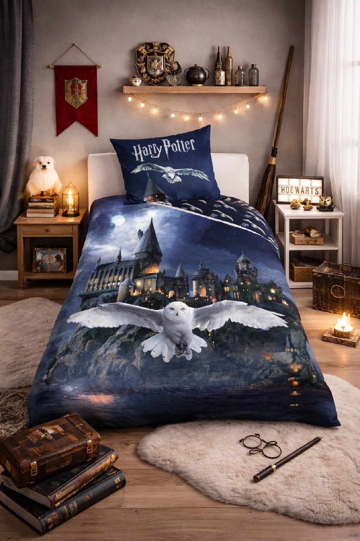 Harry Potter Bettwäsche Set 140 x 200 cm + 70x60 cm mehrfarbig fürs Schlafzimmer