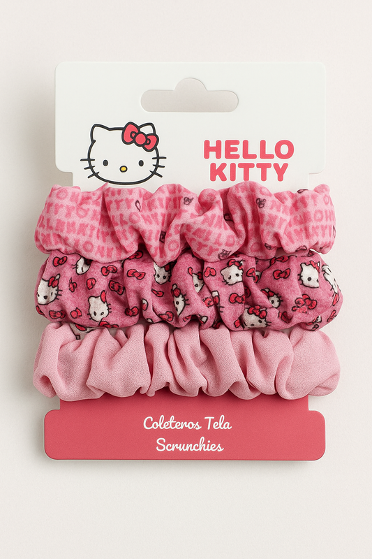 Hello Kitty Haargummi Set – 3 Scrunchies für Kinder im süßen Design