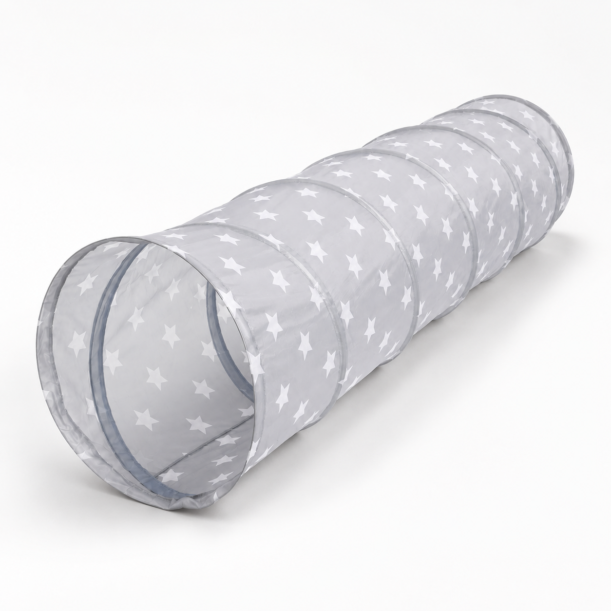 Sterne Spieltunnel Kinder Krabbeltunnel Grau Indoor Outdoor 180 cm