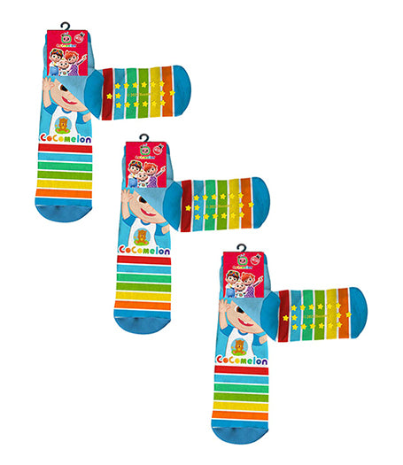 Cocomelon 3er-Pack Socken Lustiges Söckchen mit Anti-Rutsch Funktion