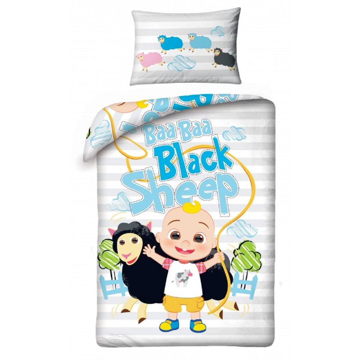 Cocomelon Bettwäsche Set aus Baumwolle Bettdeckenbezug 100 × 135 cm mit 40 × 60 cm Kissenbezug