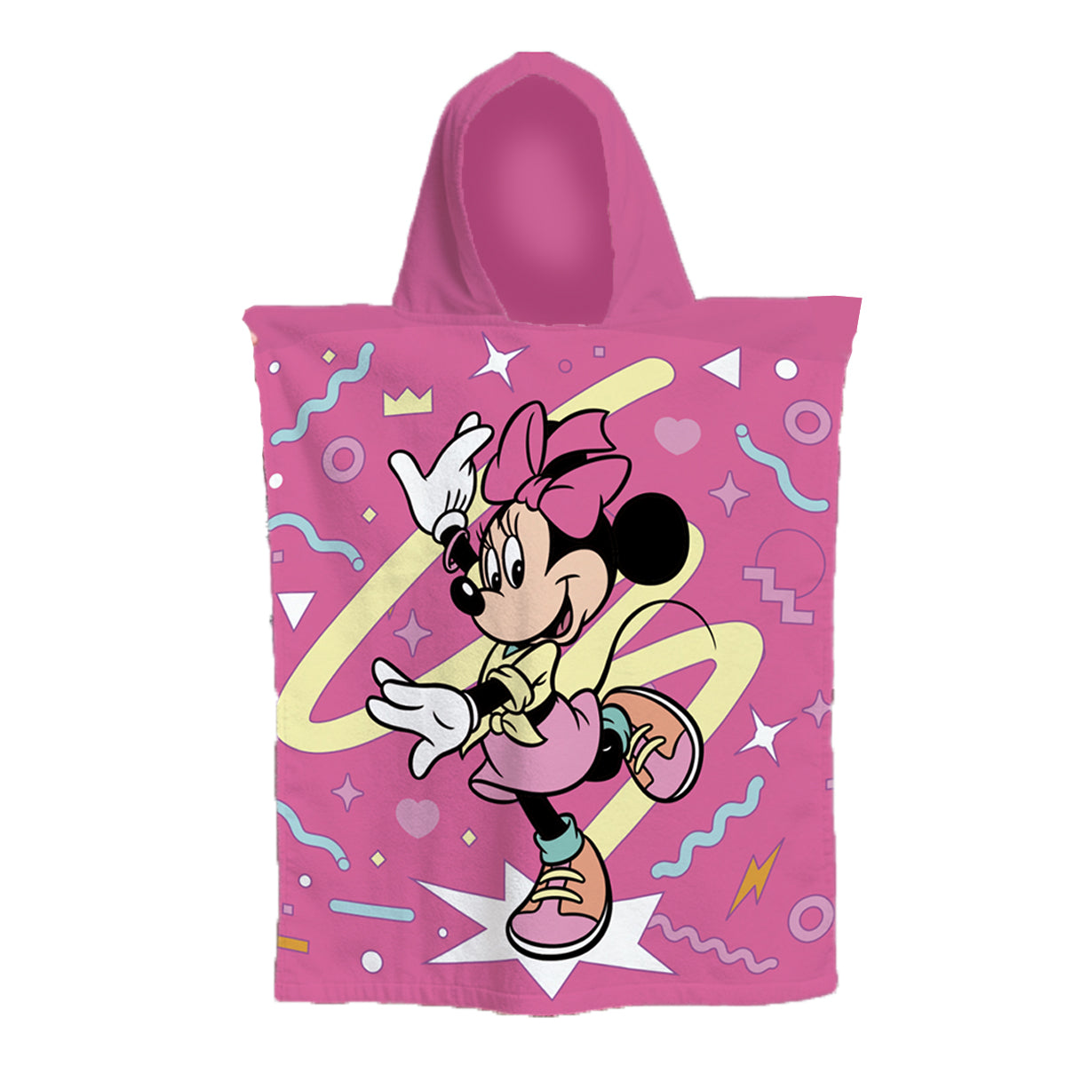 Disney Minnie Mouse Kinder Badeponcho aus Baumwolle mit Kapuze für Bad Strand und Urlaub