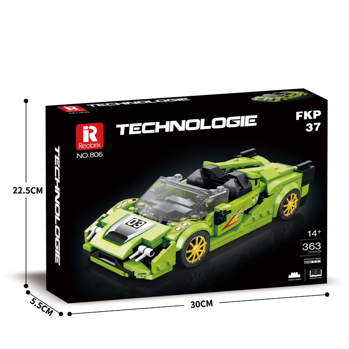 Reobrix 806 Supersportwagen 1:24 Klemmbaustein Auto 363 Teile ab 14