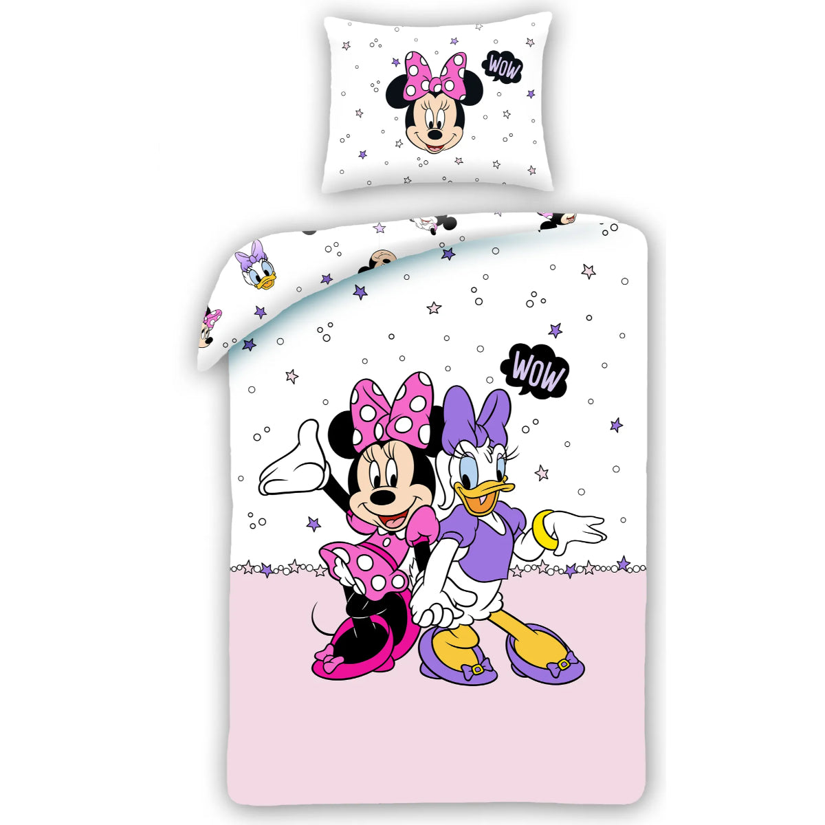 Disney Minnie Mouse Bettwäsche Set aus Baumwolle Bettdeckenbezug 140 × 200 cm mit 70 × 90 cm Kissenbezug