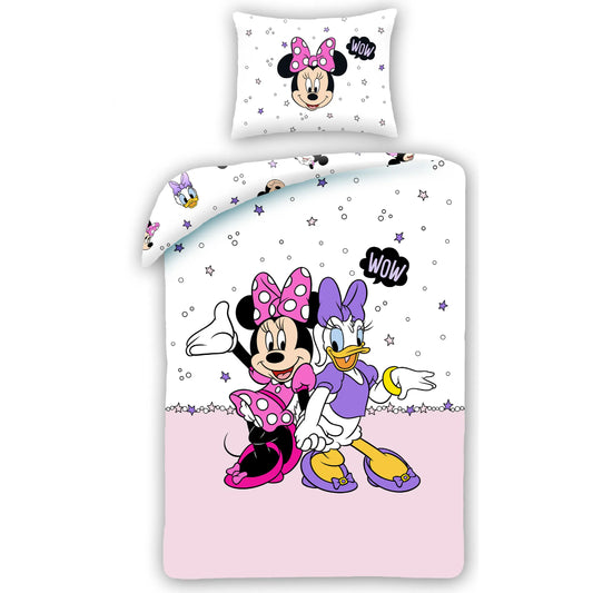 Disney Minnie Mouse Bettwäsche Set aus Baumwolle Bettdeckenbezug 140 × 200 cm mit 70 × 90 cm Kissenbezug