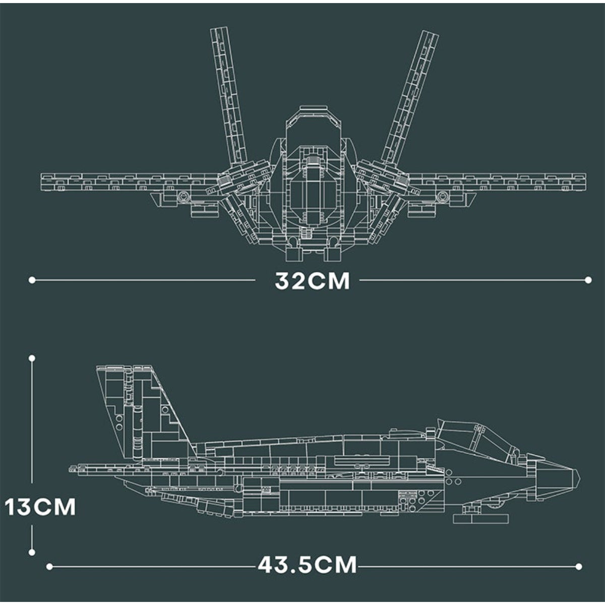 Reobrix 33021 Kampfjet Klemmbaustein Flugzeug 1600 Teile ab 14