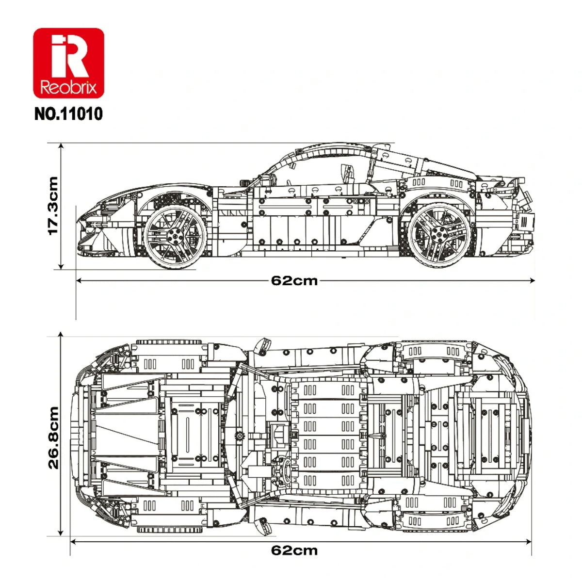 Reobrix 11010 Maserati GranTurismo 2024 Klemmbaustein Sportwagen 5480 Teile