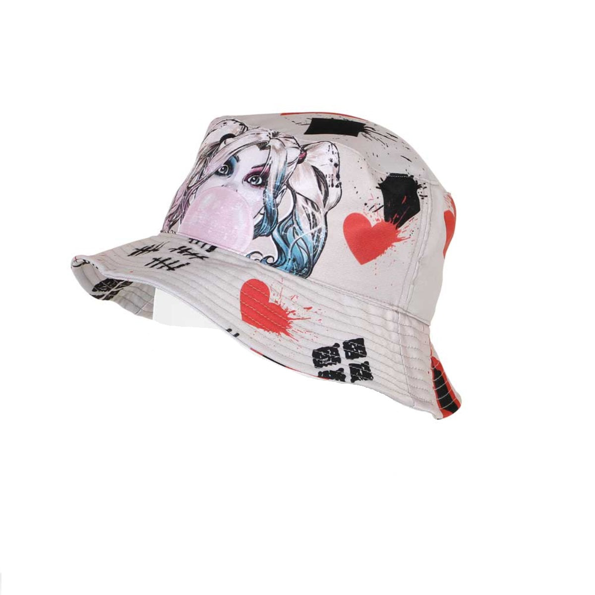 DC Comics Harley Quinn Mad Love Kinder Bucket Hat 50 cm Umfang für 8 Jahre