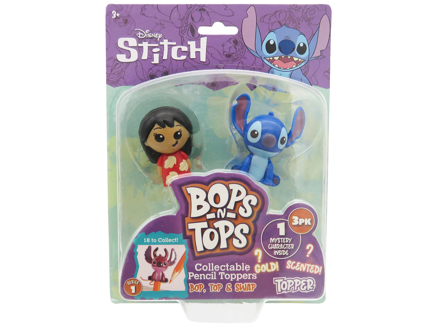 Disney Lilo & Stitch Stiftaufsatz Überraschungsset 3 Figuren Sammelfiguren