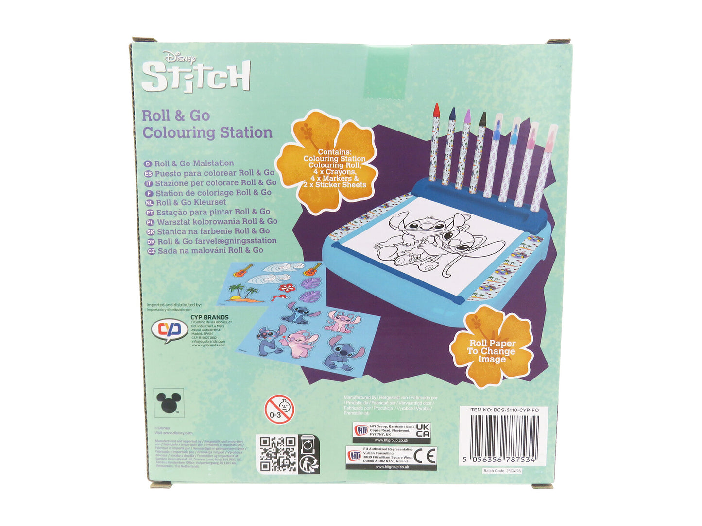 Disney LIlo & Stitch Zeichenstation Malset mit Papierrolle, Stiften und Aufklebervorlagen