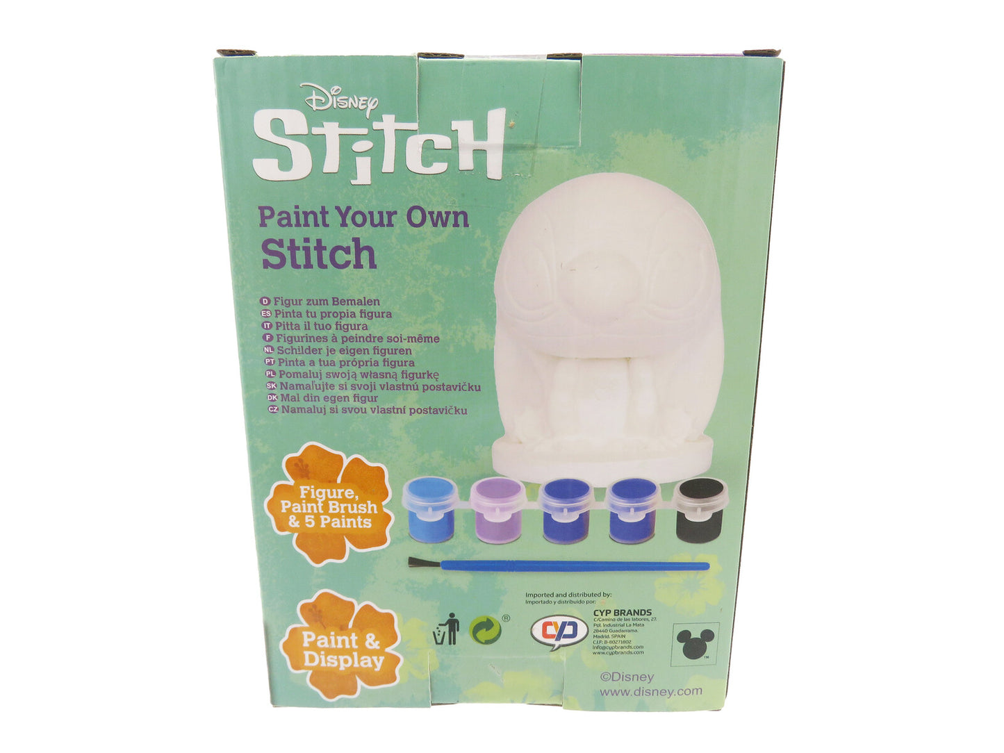 Lilo & Stitch Gipsfigur zum Bemalen Kinder Bastelset mit 5 Farben und Pinsel