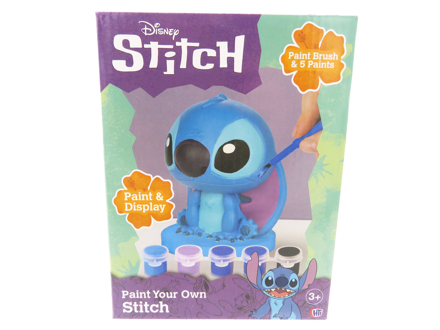 Lilo & Stitch Gipsfigur zum Bemalen Kinder Bastelset mit 5 Farben und Pinsel