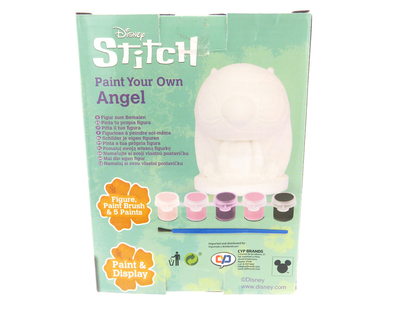Lilo & Stitch Gipsfigur zum Bemalen Kinder Bastelset mit 5 Farben und Pinsel