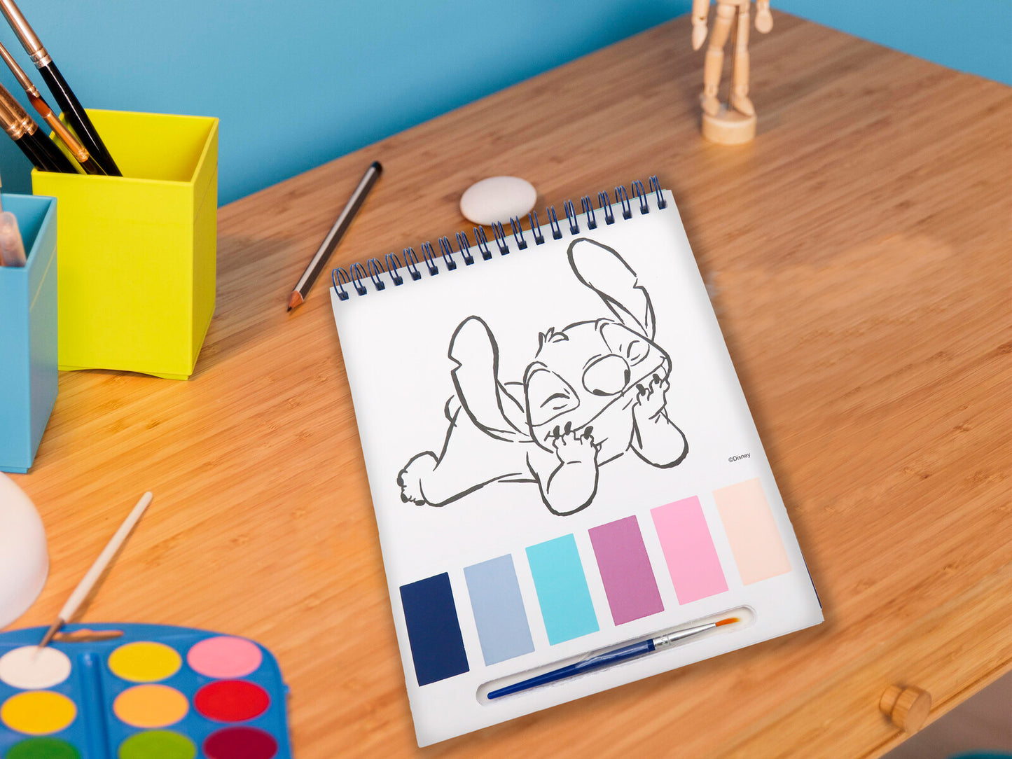 Disney Lilo & Stitch Malblock mit Wasserfarben und Pinsel