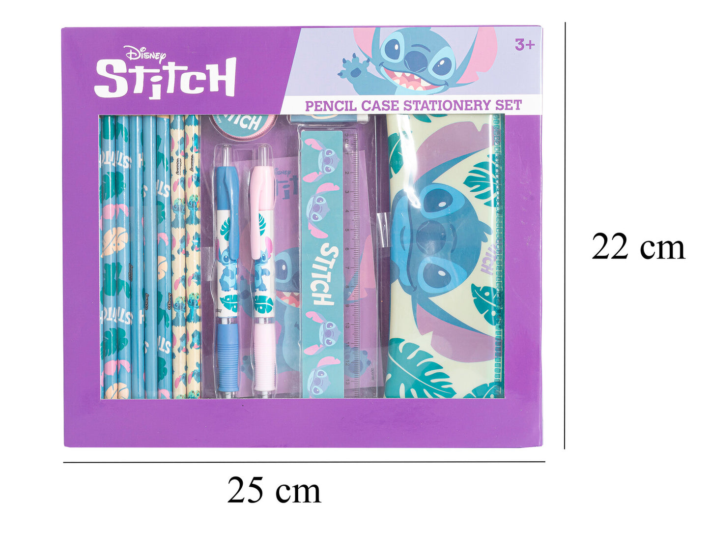 Disney Stitch Schreibwarenset 15-teilig mit Federmäppchen, Notizbuch, Stiften und Zubehör