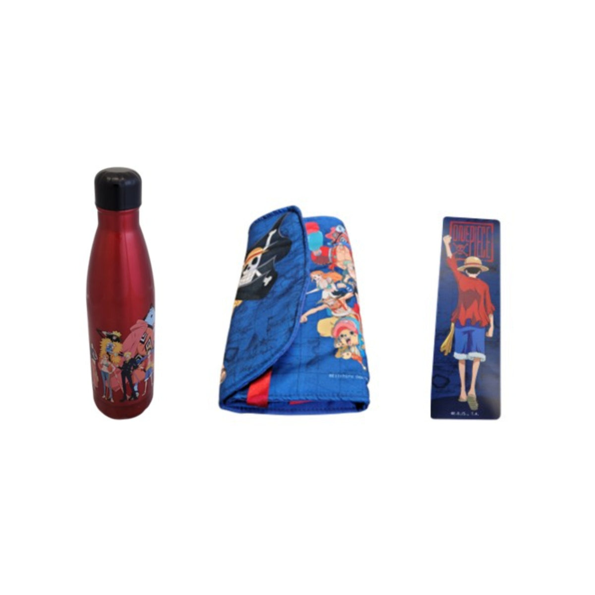 One Piece Geschenkset Thermosflasche mit Manga Schutzhülle und Lesezeichen