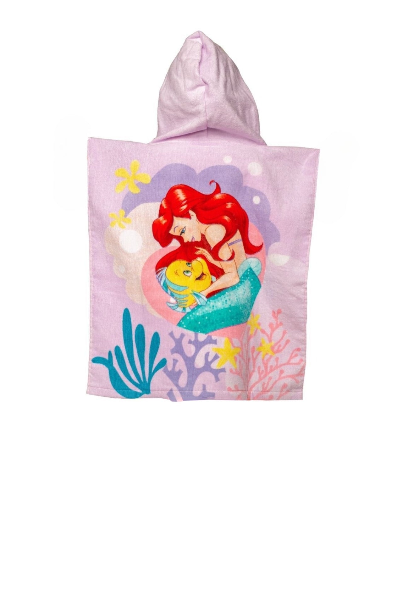 Disney Ariel Kinder-Strandponcho aus Baumwolle 50x115 cm