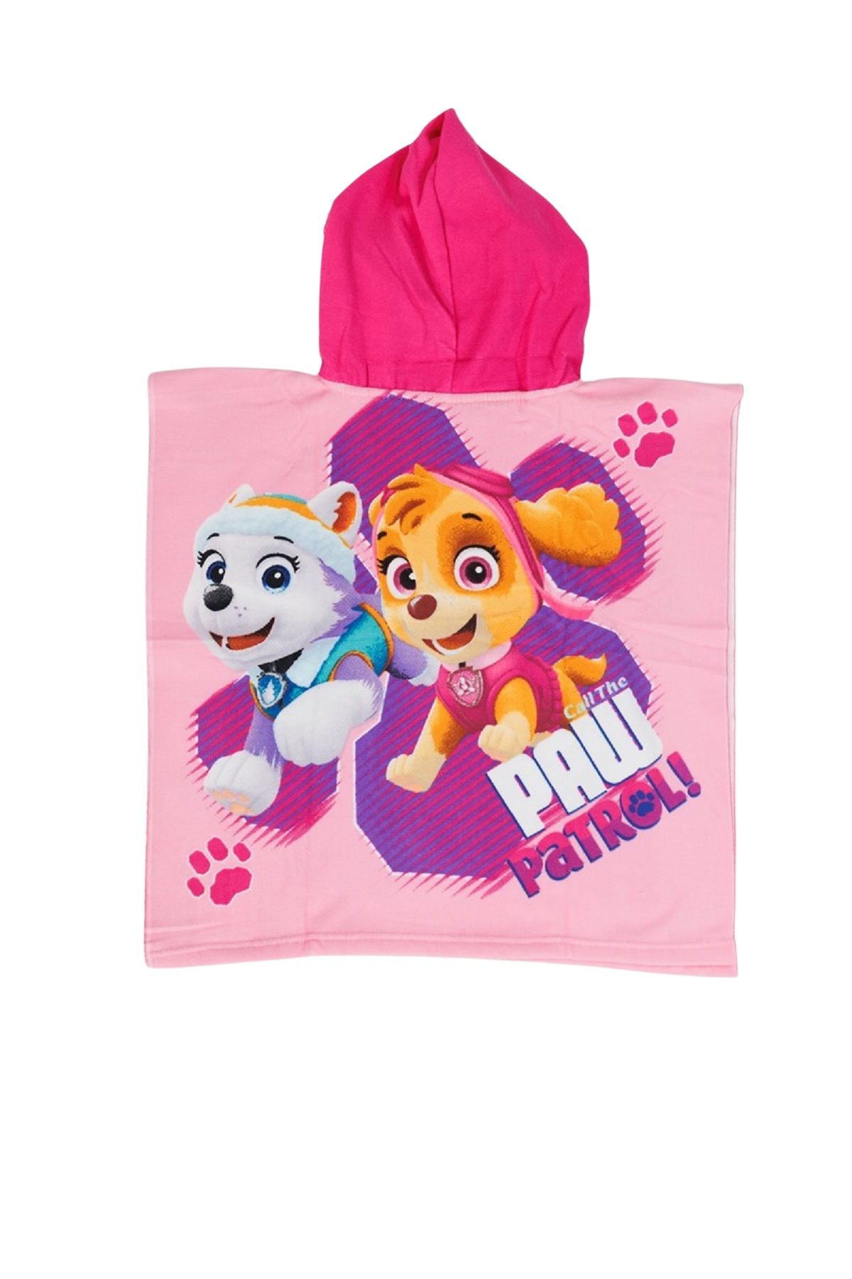 Paw Patrol Kinder Badeponcho mit Kapuze Strandponcho aus Polyester 55 x 110 cm