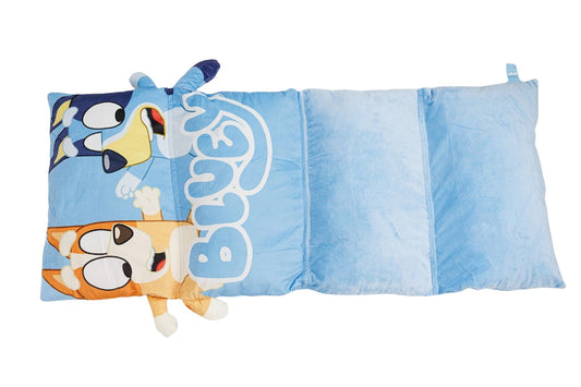 Bluey Nickerchenmatte für Kinder aus Velboa-Stoff – 58x137 cm mit integriertem Kissen