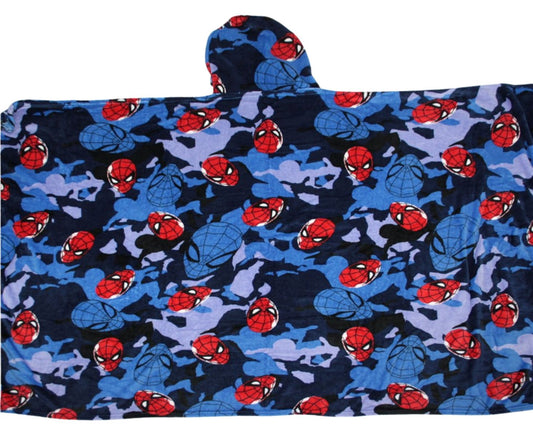 Spiderman Kuscheldecke mit Kapuze für Kinder – weich & wärmend – 120x150 cm