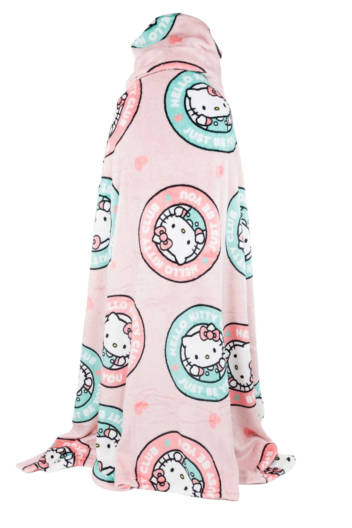 Hello Kitty Kuscheldecke mit Kapuze für Kinder – weich & wärmend – 120x150 cm