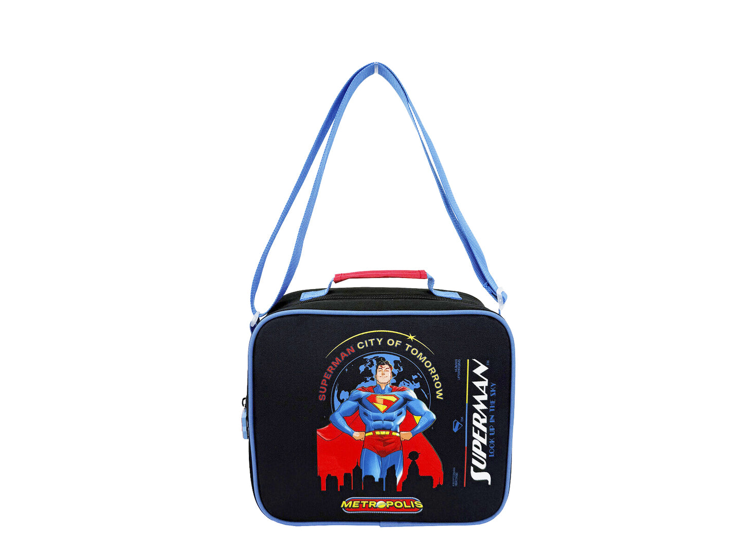 Superman Lunchtasche Brottasche Black mit Reißverschluss Schule Arbeit und Freizeit