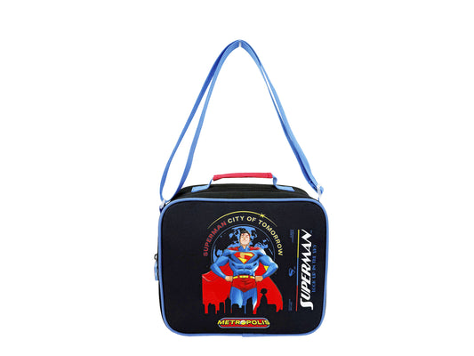 Superman Lunchtasche Brottasche Black mit Reißverschluss Schule Arbeit und Freizeit