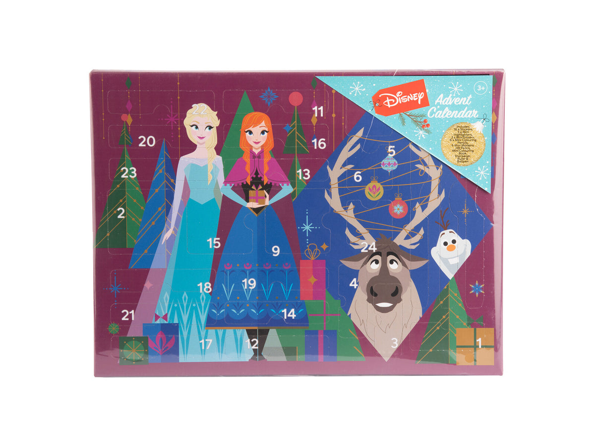 Disney Frozen Adventskalender mit 24 Überraschungen Zubehör Mini Spielzeug und Deko für Weihnachten