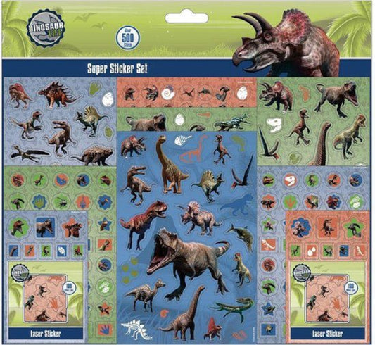 Dino Aufkleberset 500 Stück Bunte Dinosaurier Sticker für kreative Bastelprojekte