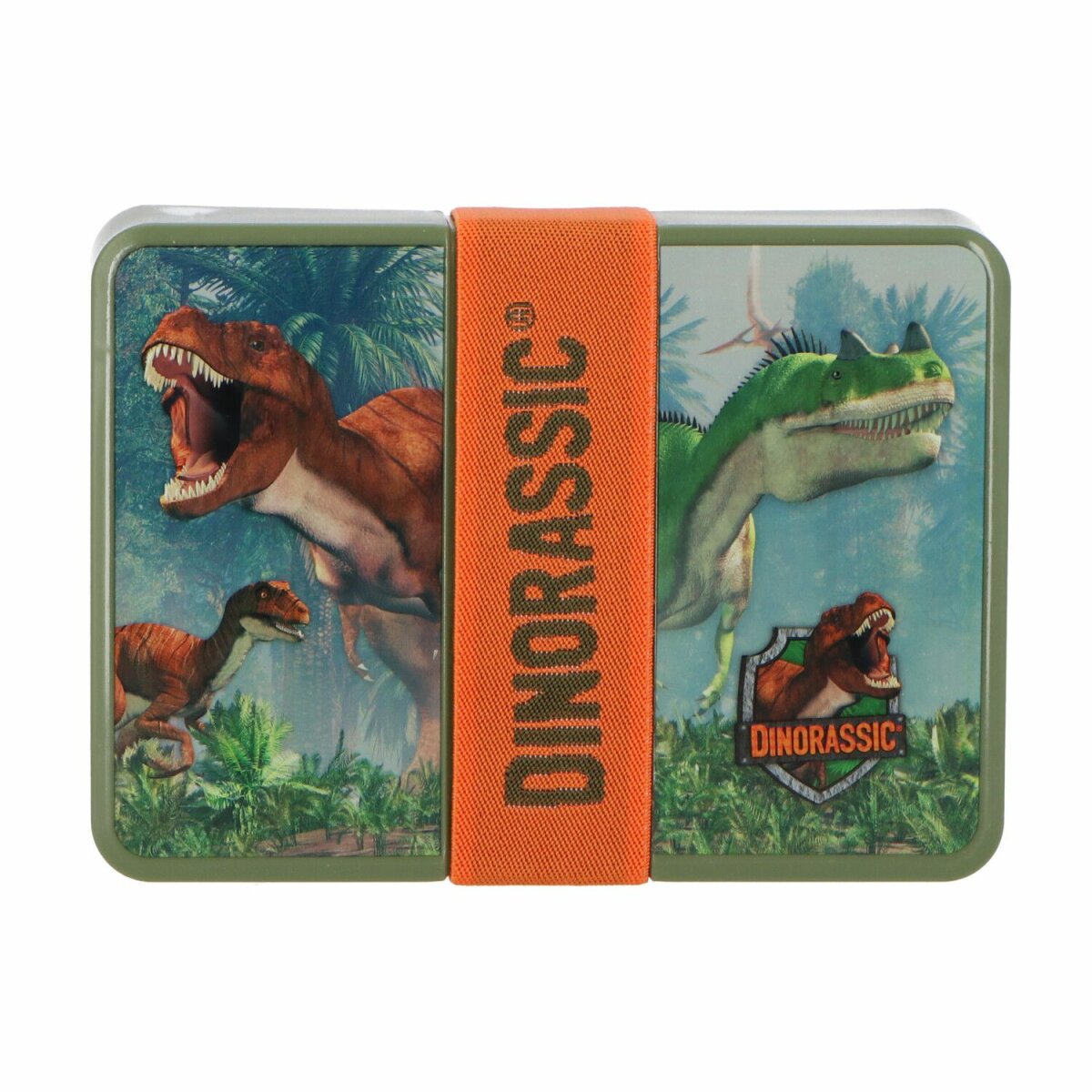Dinorassic Brotbox Lunchbox Vielseitige Pausenbox, 18x13x5 cm
