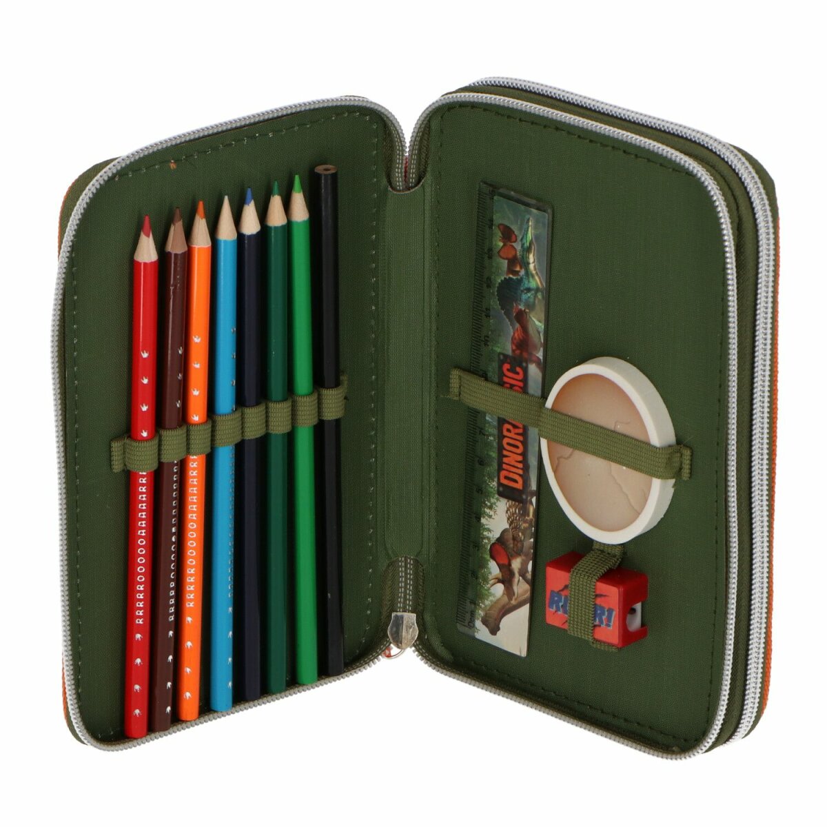 Dinorassic Federmappe Kinder-Etui Gefülltes Federmäppchen für Kinder Perfekt für die Schule 20x13x5 cm