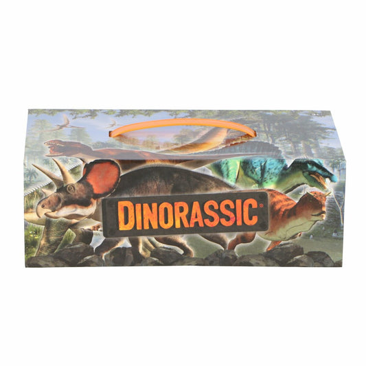 Dinorassic Malset Malkoffer Bastelset mit einer großen Auswahl an Farbstiften für kreative Kinder