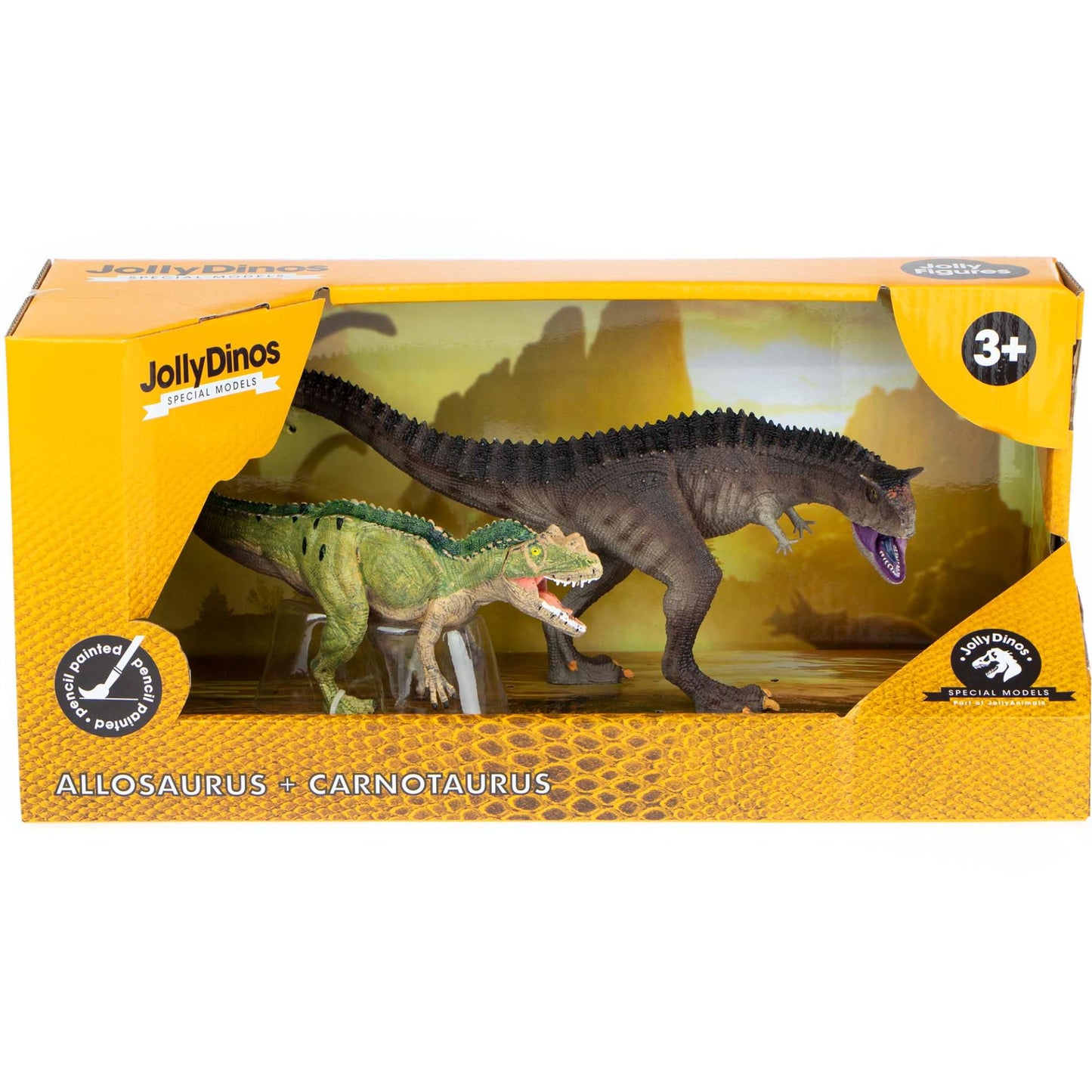 Jollity 2-Pack Carnotaurus Detailreiche Dinosaurier für kreative Spielwelten