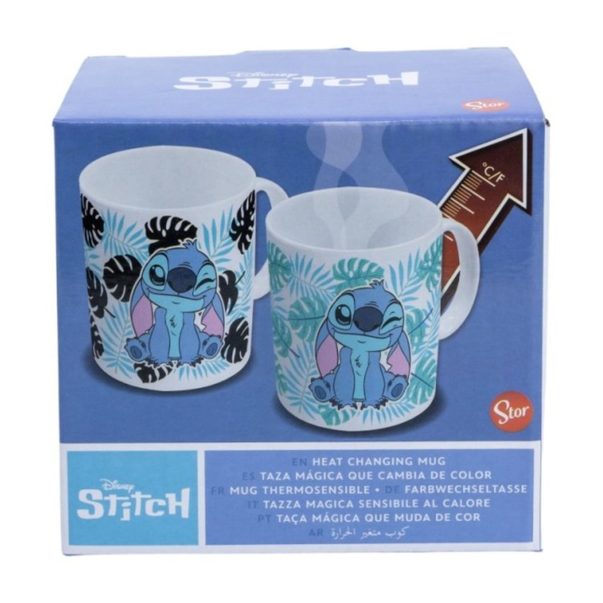 Disney Stitch Aloha Farbwechsel Tasse 325 ml mit Geschenkbox