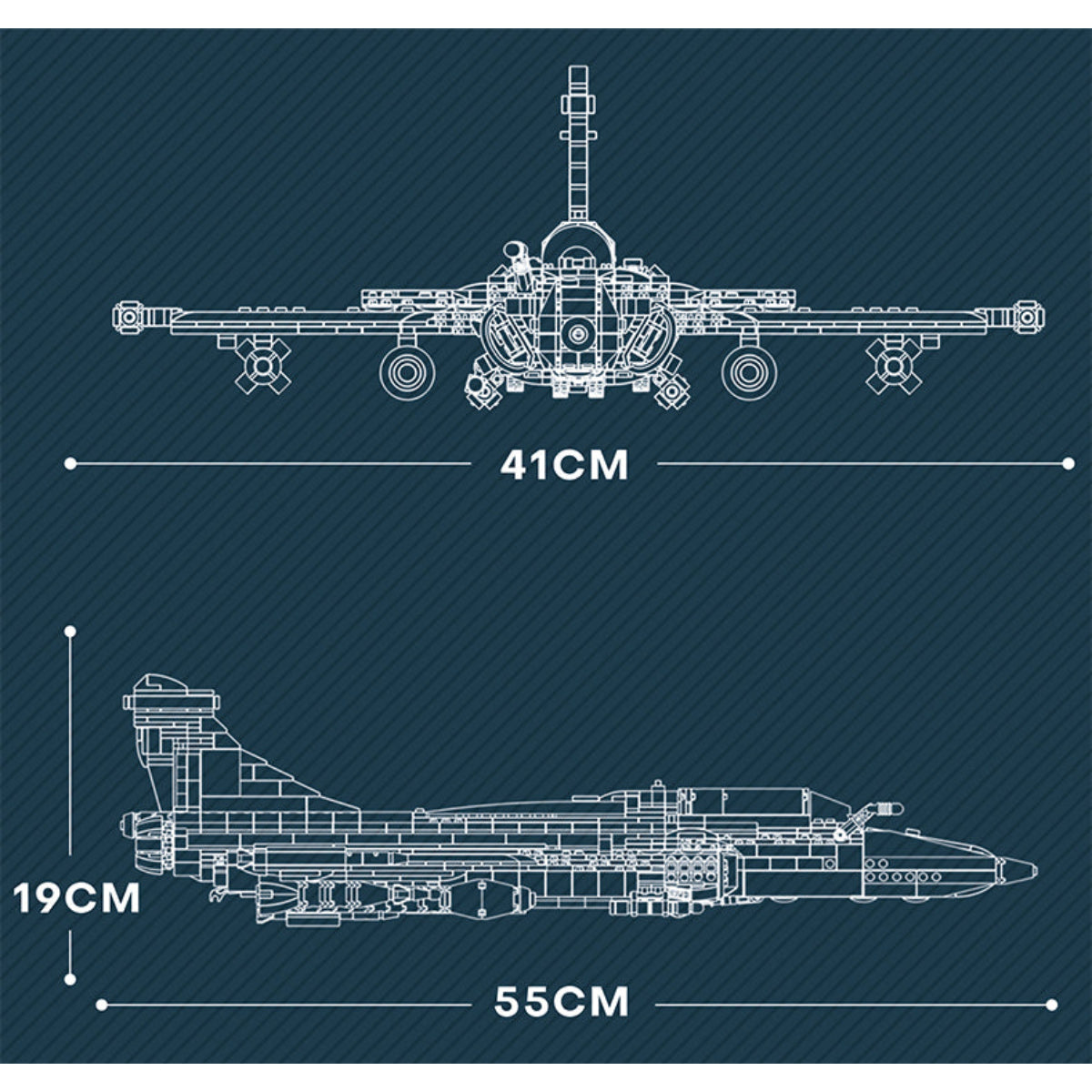 Reobrix 33035 Kampfjet Klemmbaustein Flugzeug 2099 Teile ab 14