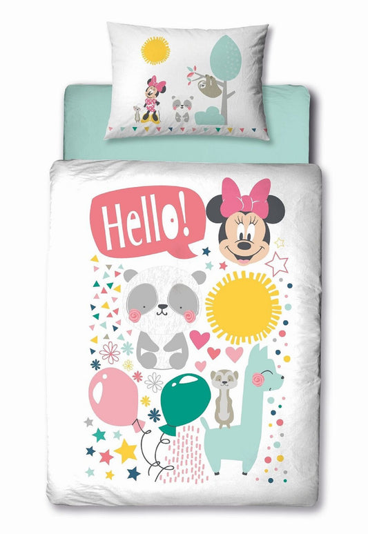 Minnie Maus Junior Bettwäsche - 100x135 cm 100% Baumwolle mit 40x60 cm Kissenbezug
