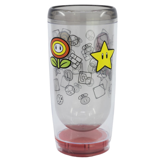 Super Mario Becher mit Smartgrip 705 ml Doppelwandiger Thermo-Tumbler Anti-Kipp