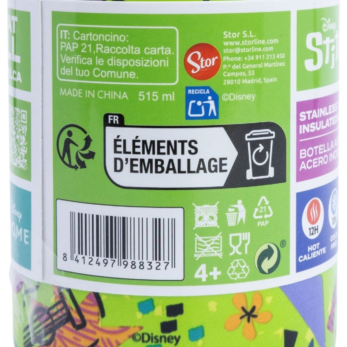 Lilo & Stitch Anti-Kipp Isolierte Edelstahl Trinkflasche Thermotrinkflasche 515 ml