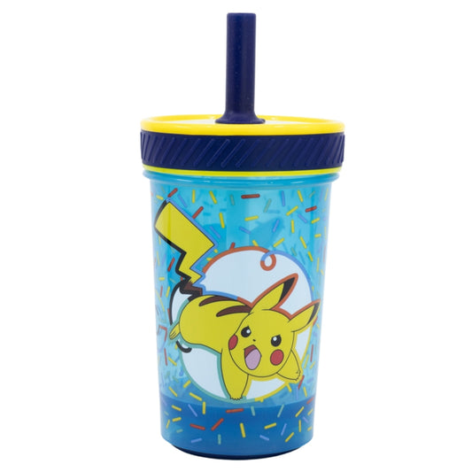 Pokemon Pikachu Kippsicher Trinkbecher PP 370 ml – Drop Safe Plastikbecher mit Smartgrip-System