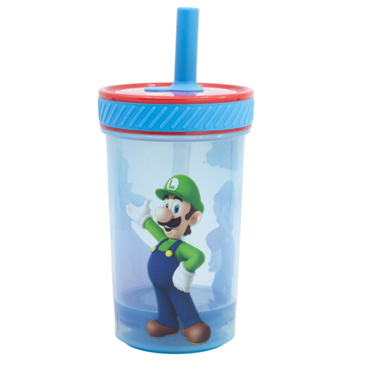 Super Mario Kippsicher Trinkbecher PP 370 ml – Drop Safe Plastikbecher mit Smartgrip-System