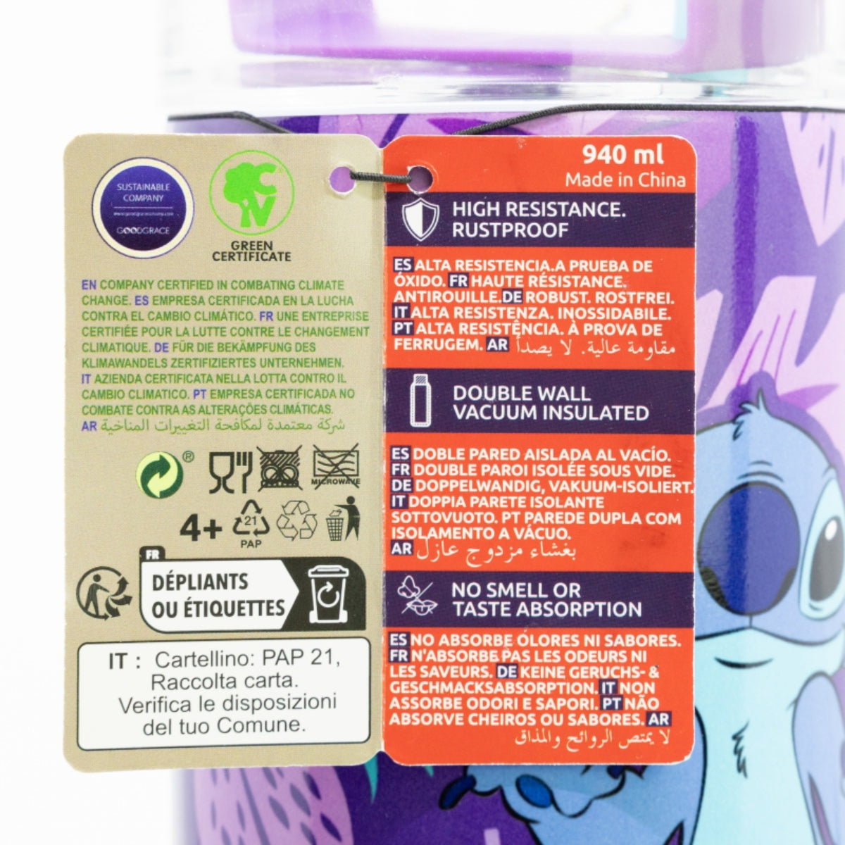 Disney Stitch Rambler Mug – Edelstahl Thermotasse 940 ml mit Drehverschluss