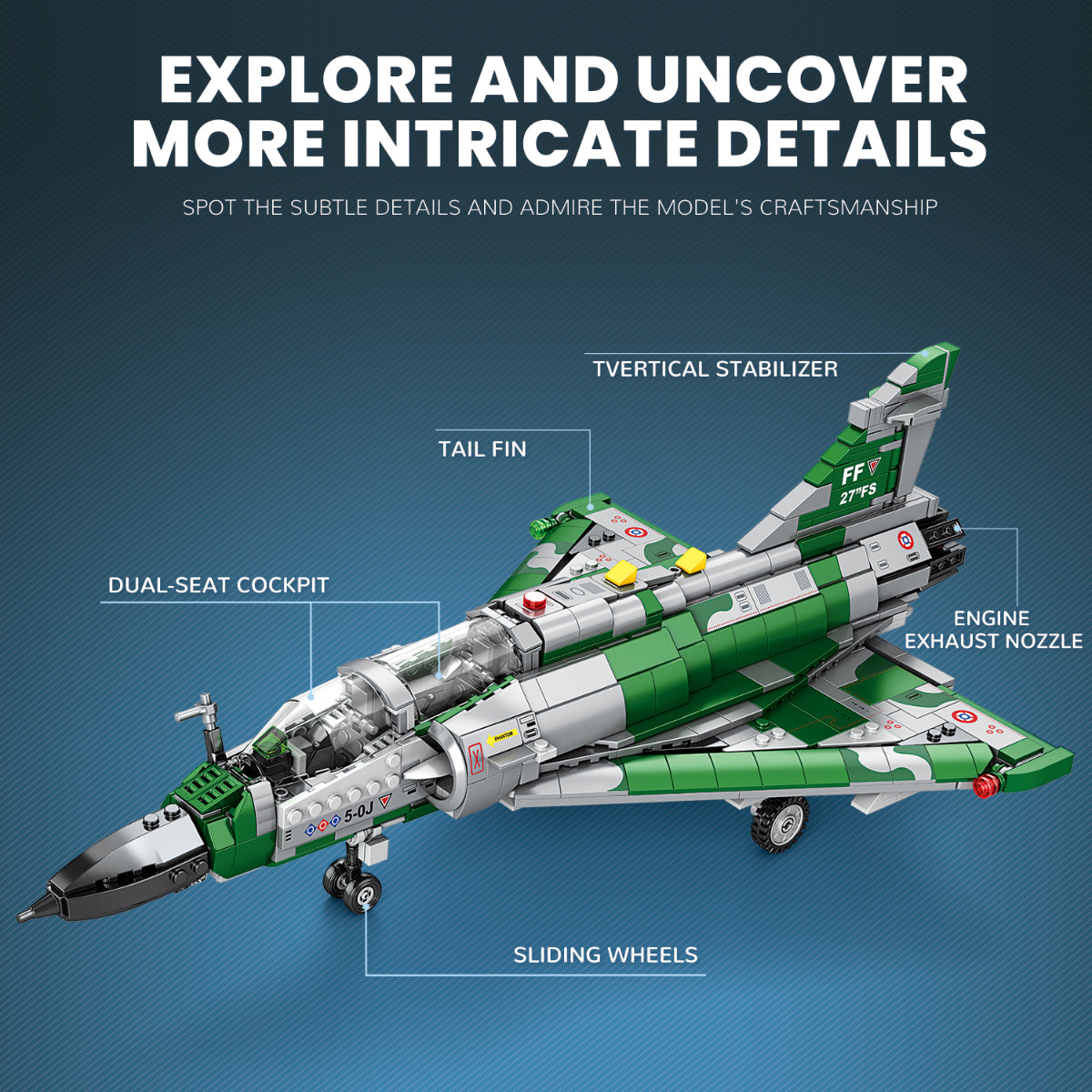 Reobrix 33044 Kampfjet 1012 Teile Klemmbaustein Modell ab 14