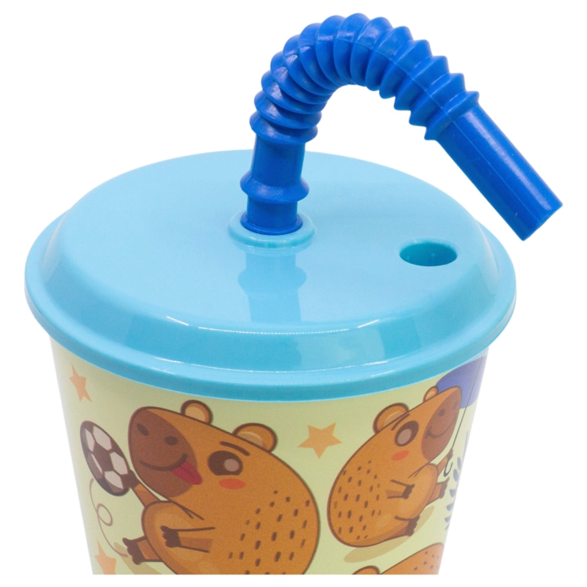 Capibara Trinkbecher 430 ml mit Deckel und Strohhalm