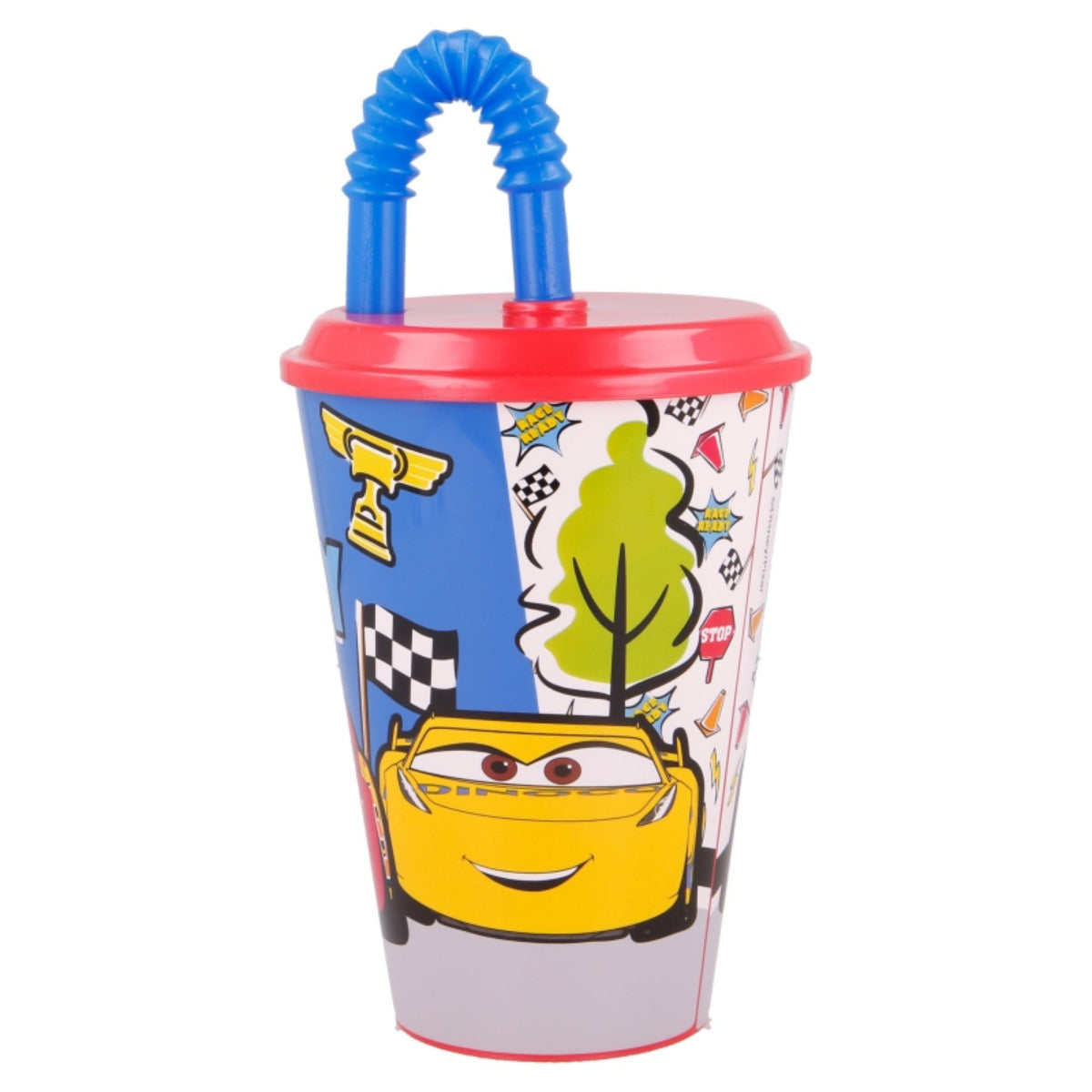 Disney Cars Trinkbecher 430 ml mit Deckel und Strohhalm