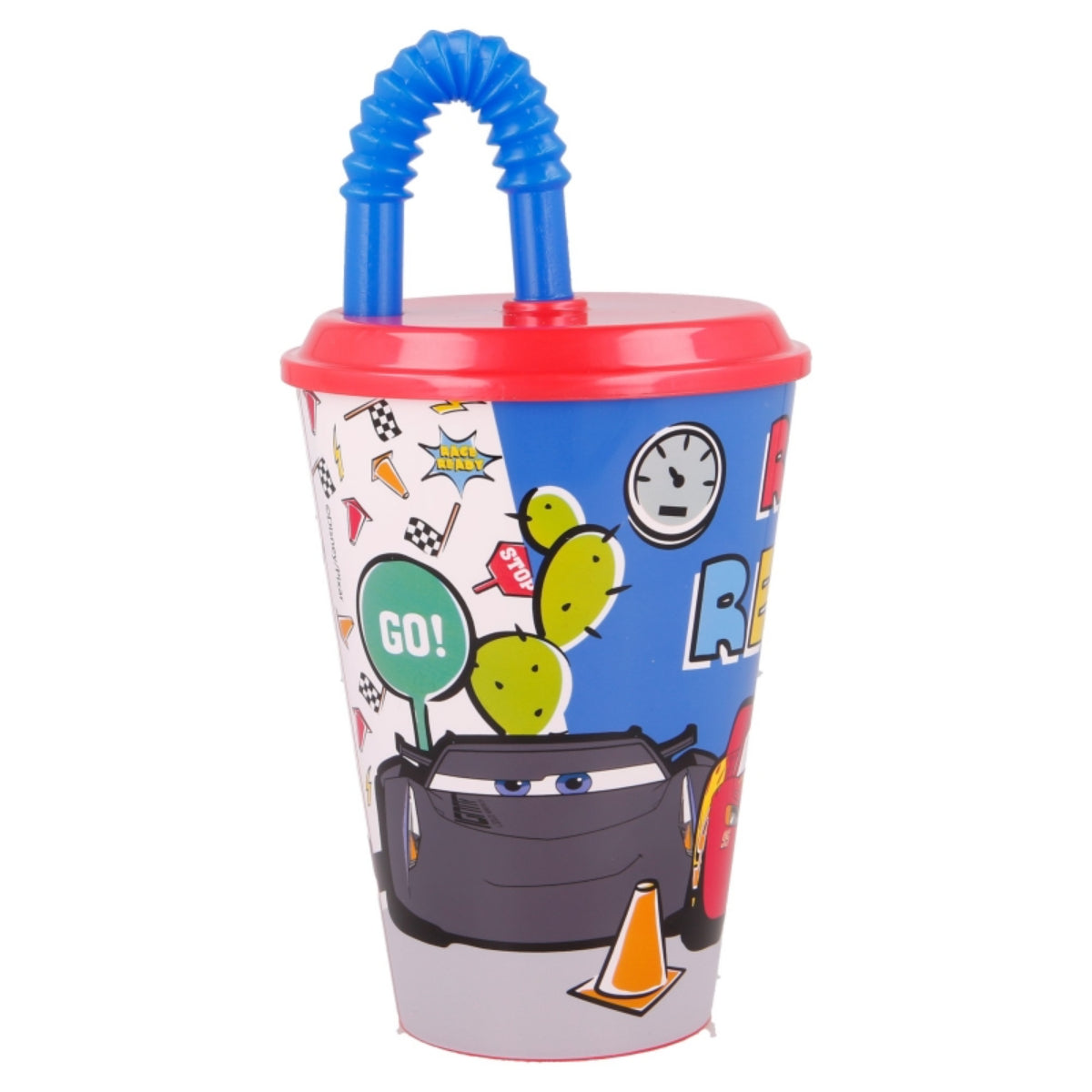 Disney Cars Trinkbecher 430 ml mit Deckel und Strohhalm