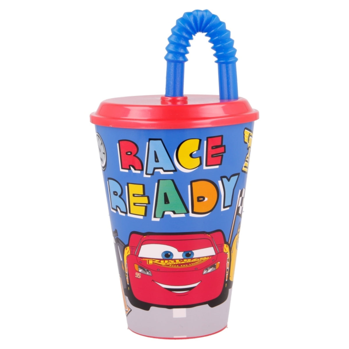 Disney Cars Trinkbecher 430 ml mit Deckel und Strohhalm
