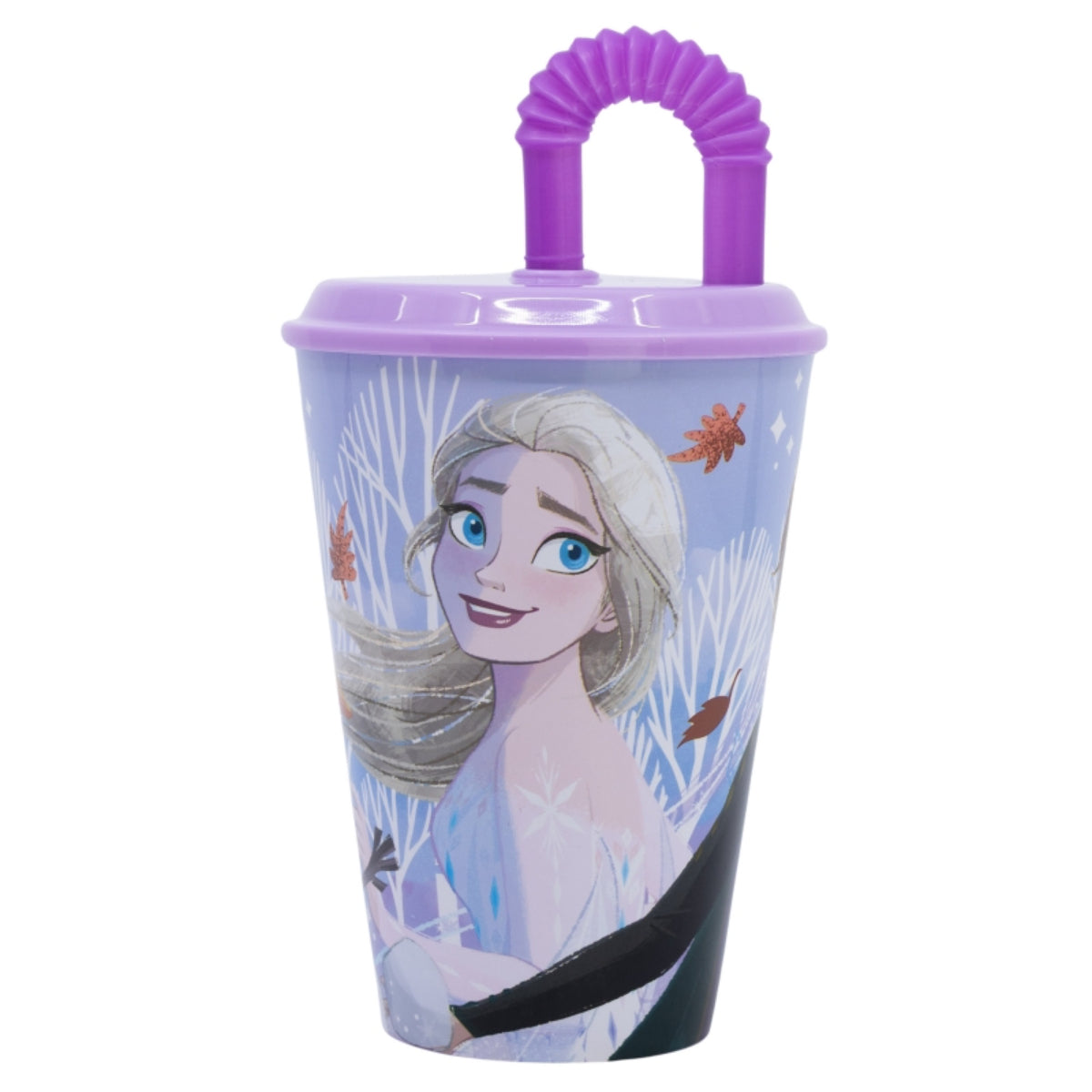 Disney Frozen Trinkbecher 430 ml mit Deckel und Strohhalm