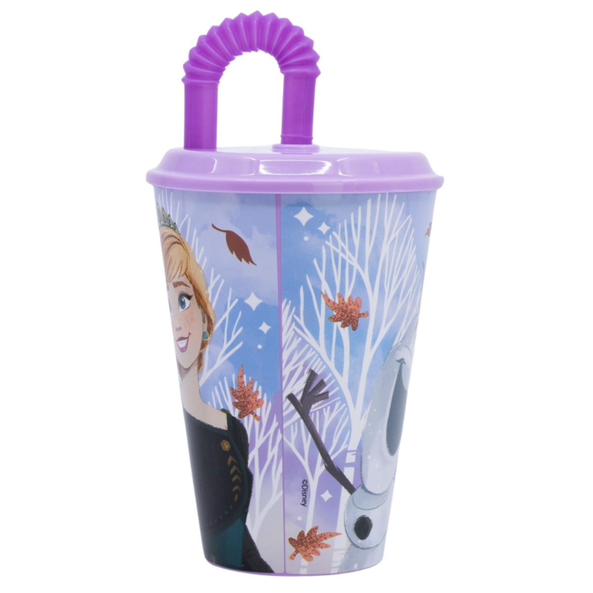 Disney Frozen Trinkbecher 430 ml mit Deckel und Strohhalm